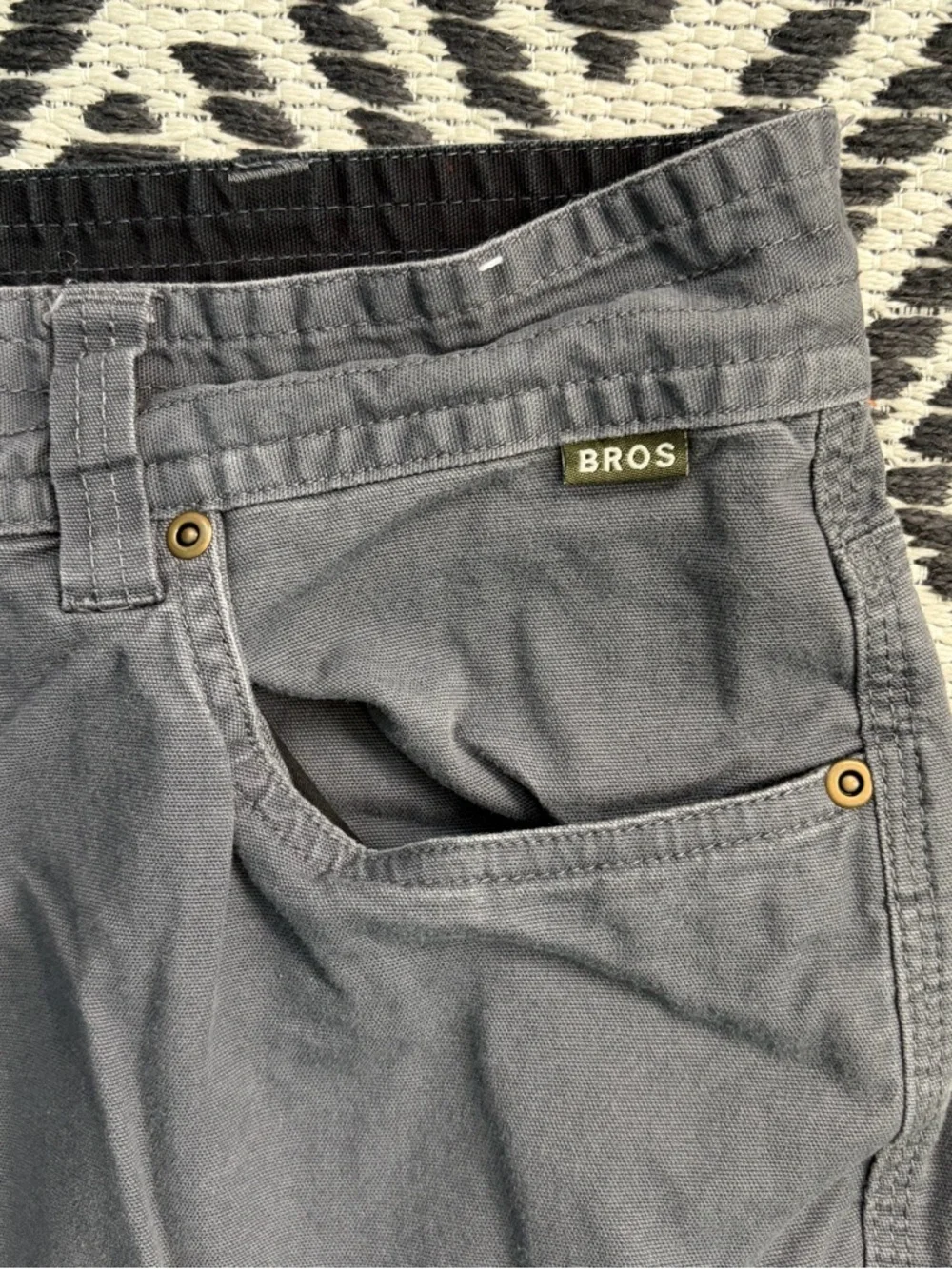 Howler Brothers Pants Men 35x32 (35x29) Frontside 5 Pocket Cordura Canvas Gray